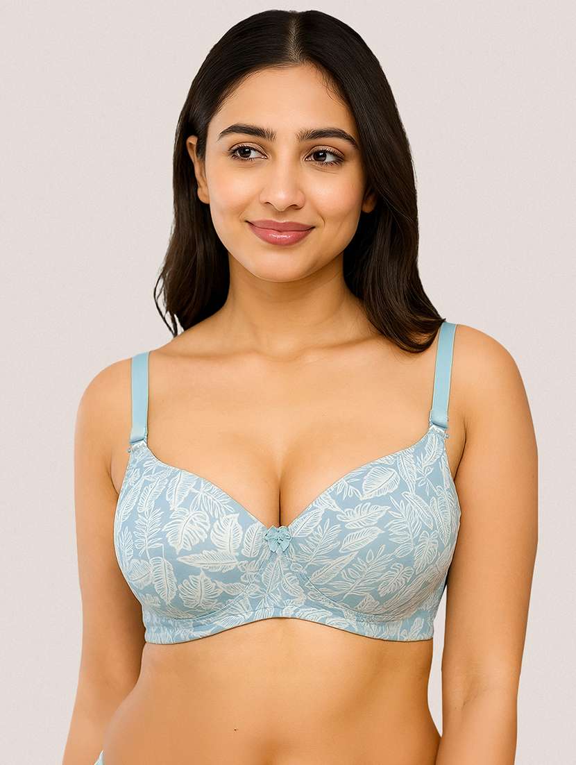 women printed lightly padded t-shirt bra
