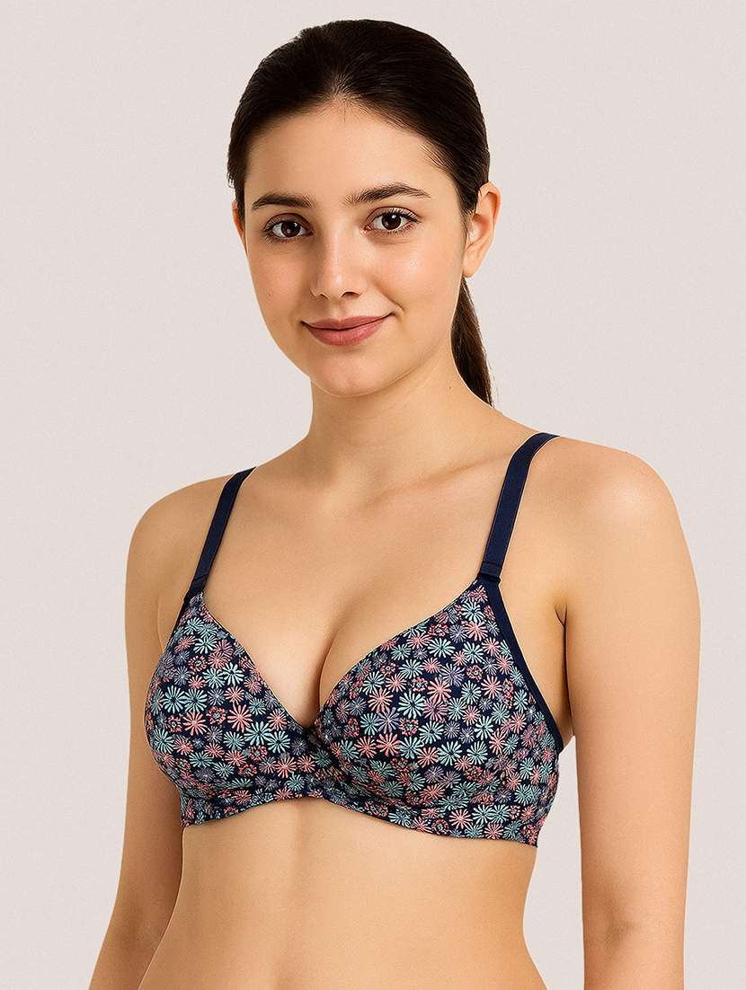 women printed lightly padded t-shirt bra
