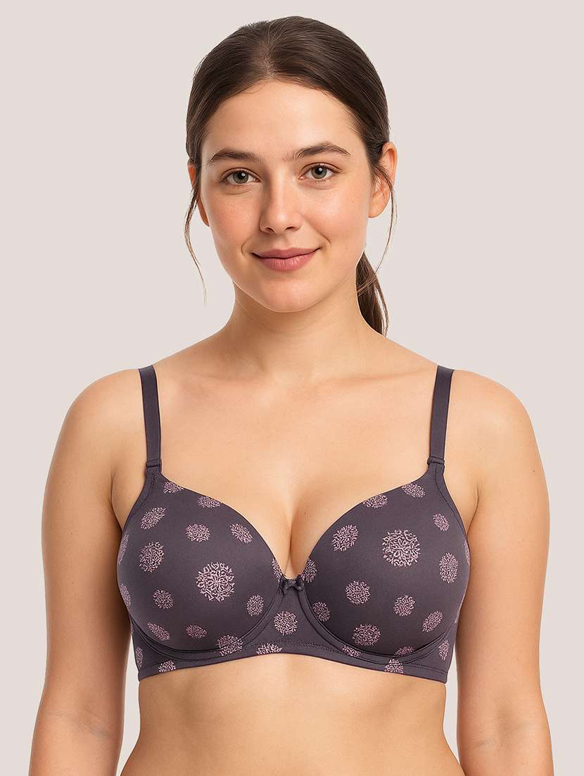 women printed lightly padded t-shirt bra