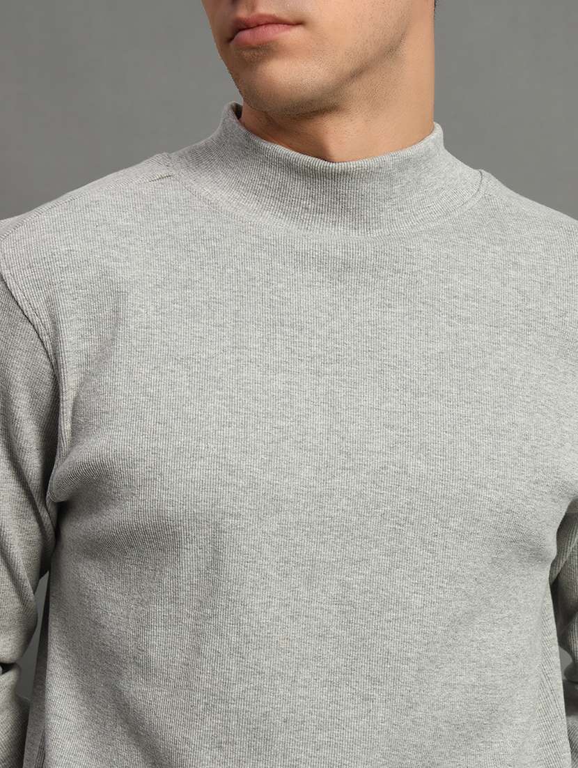 men solid long sleeve slim fit pullover - 22184864 -  Standard Image - 3