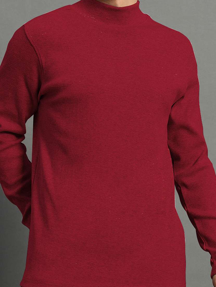 men solid long sleeve slim fit pullover - 22184865 -  Standard Image - 3