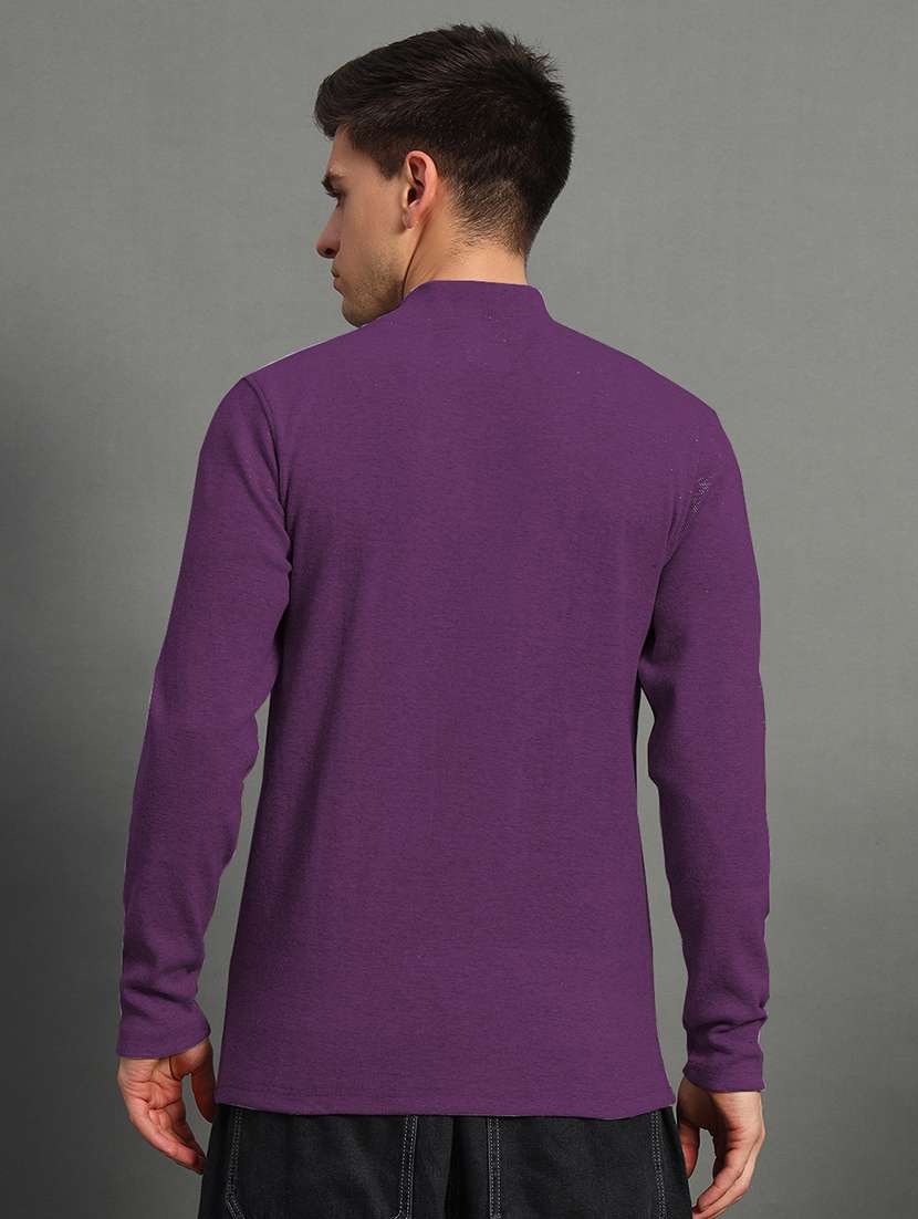 men solid long sleeve slim fit pullover - 22184867 -  Standard Image - 3
