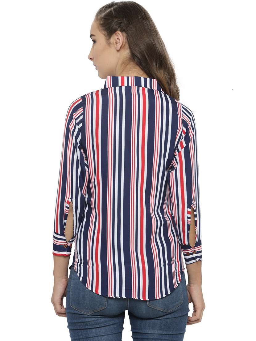 women collared three quarter sleeve regular fit shirt - 22184965 -  Standard Image - 3