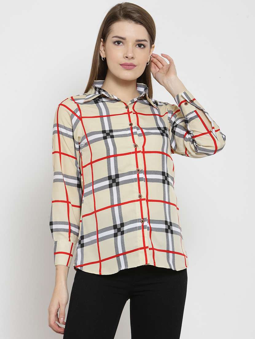 women collared long sleeve regular fit shirt