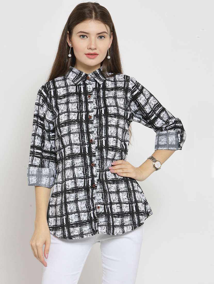 women collared long sleeve regular fit shirt