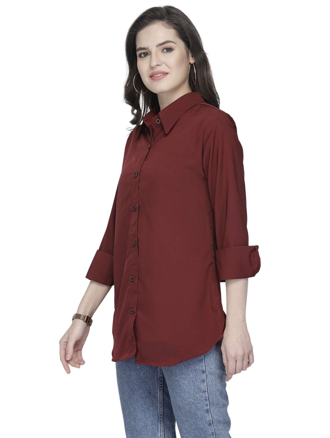 women collared long sleeve regular fit shirt - 22184978 -  Standard Image - 3
