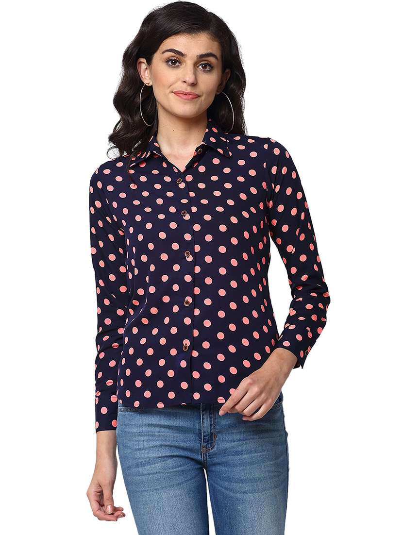 women collared long sleeve regular fit shirt