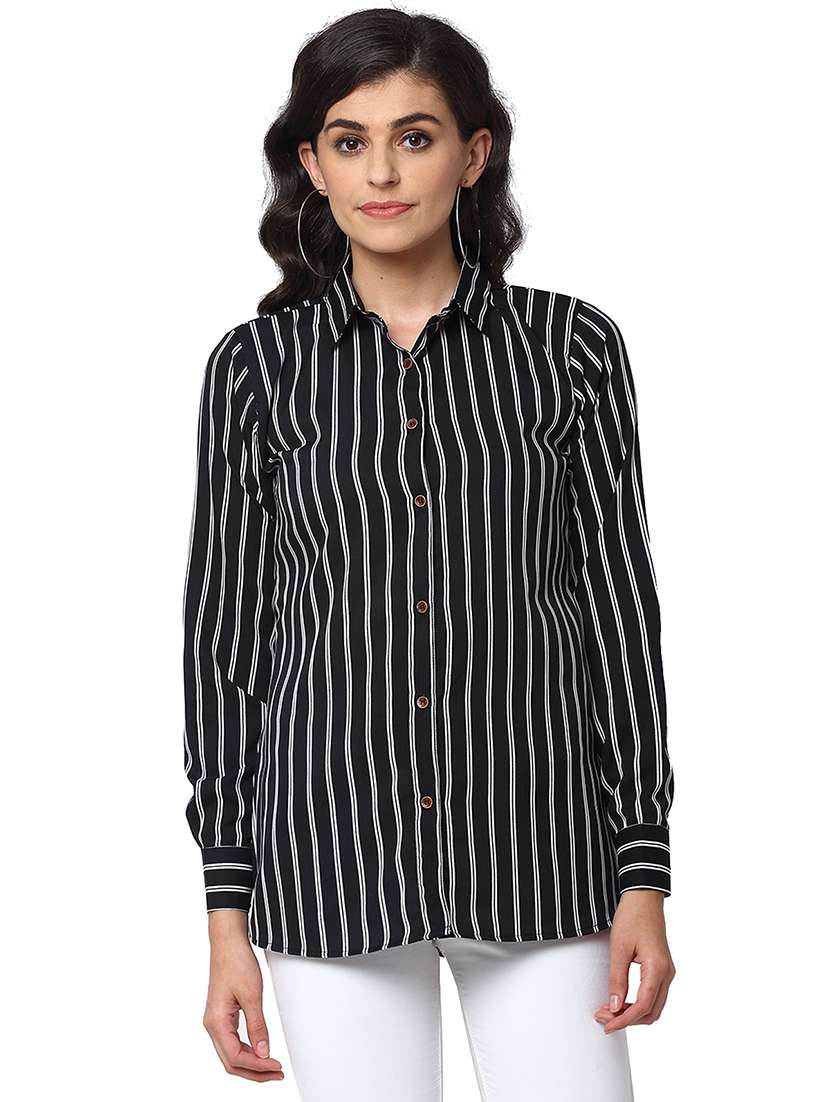 women collared long sleeve regular fit shirt