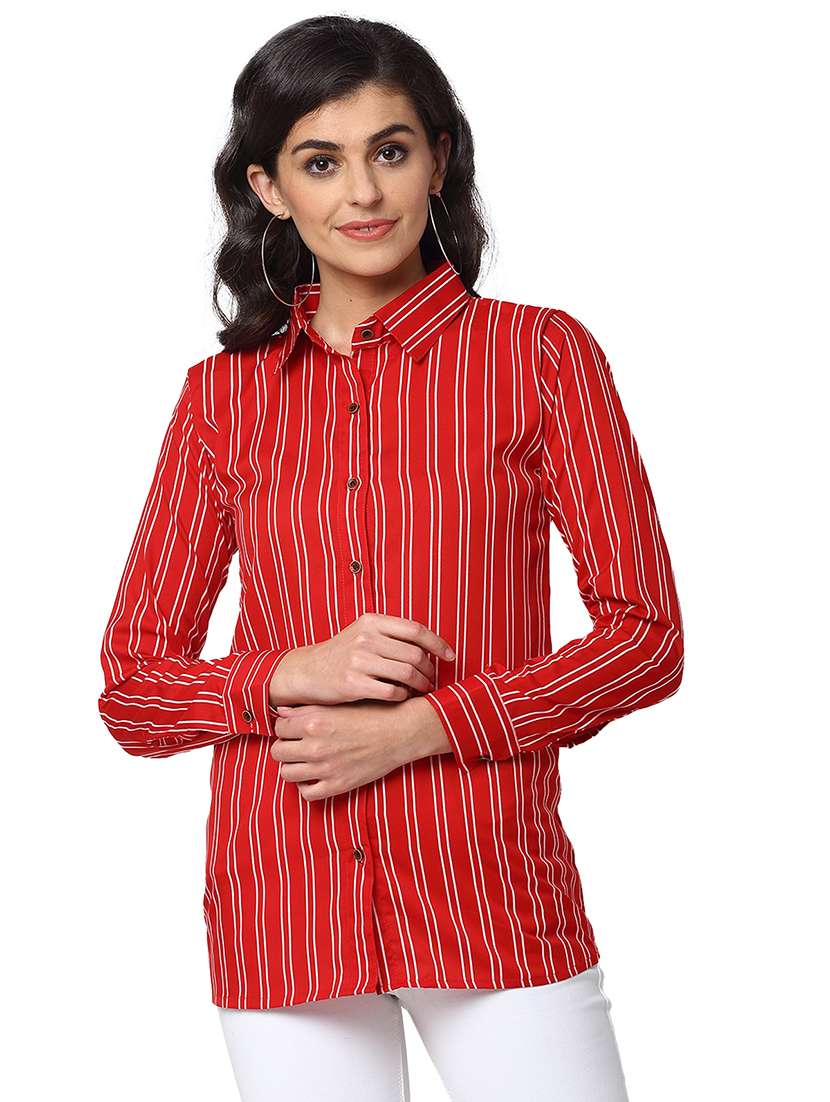 women collared long sleeve regular fit shirt