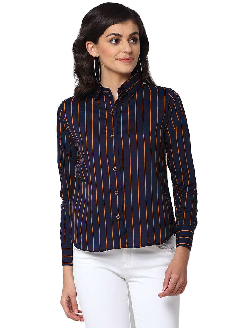 women collared long sleeve regular fit shirt