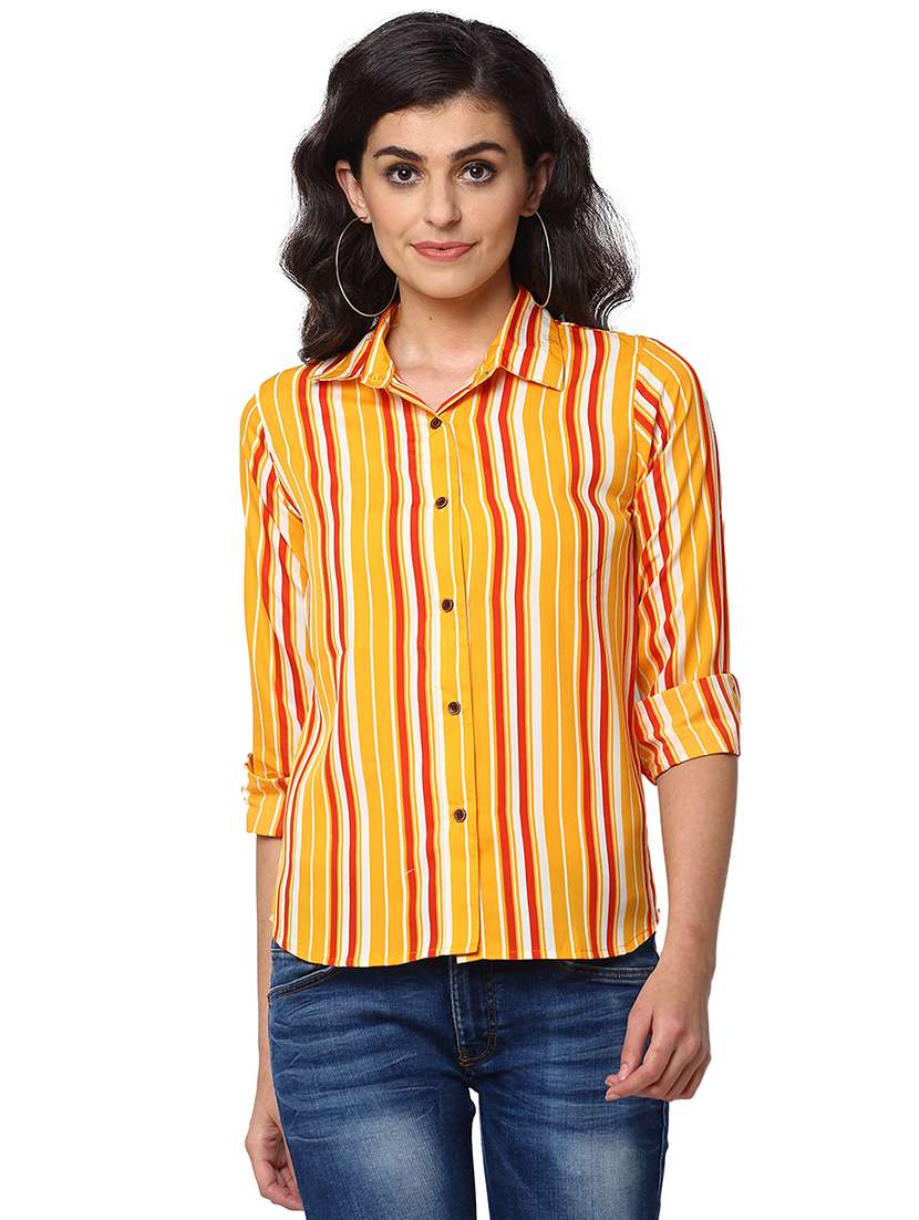 women collared long sleeve regular fit shirt