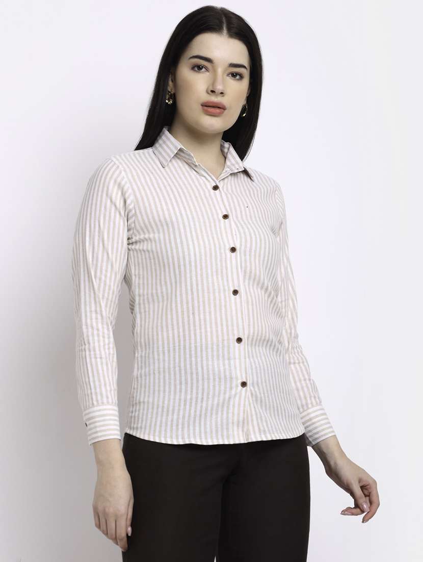 women collared long sleeve regular fit shirt