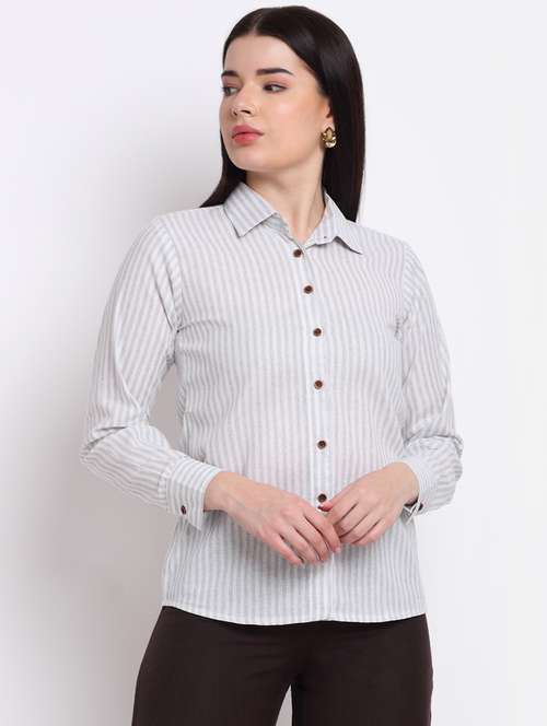women collared long sleeve regular fit shirt - 22185001 -  Standard Image - 0