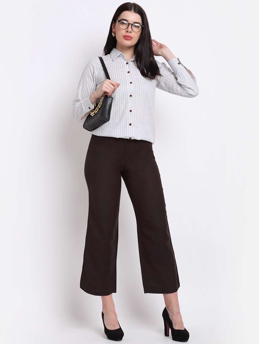 women collared long sleeve regular fit shirt - 22185001 -  Standard Image - 3