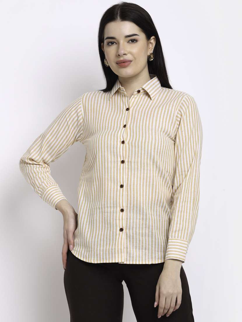 women collared long sleeve regular fit shirt