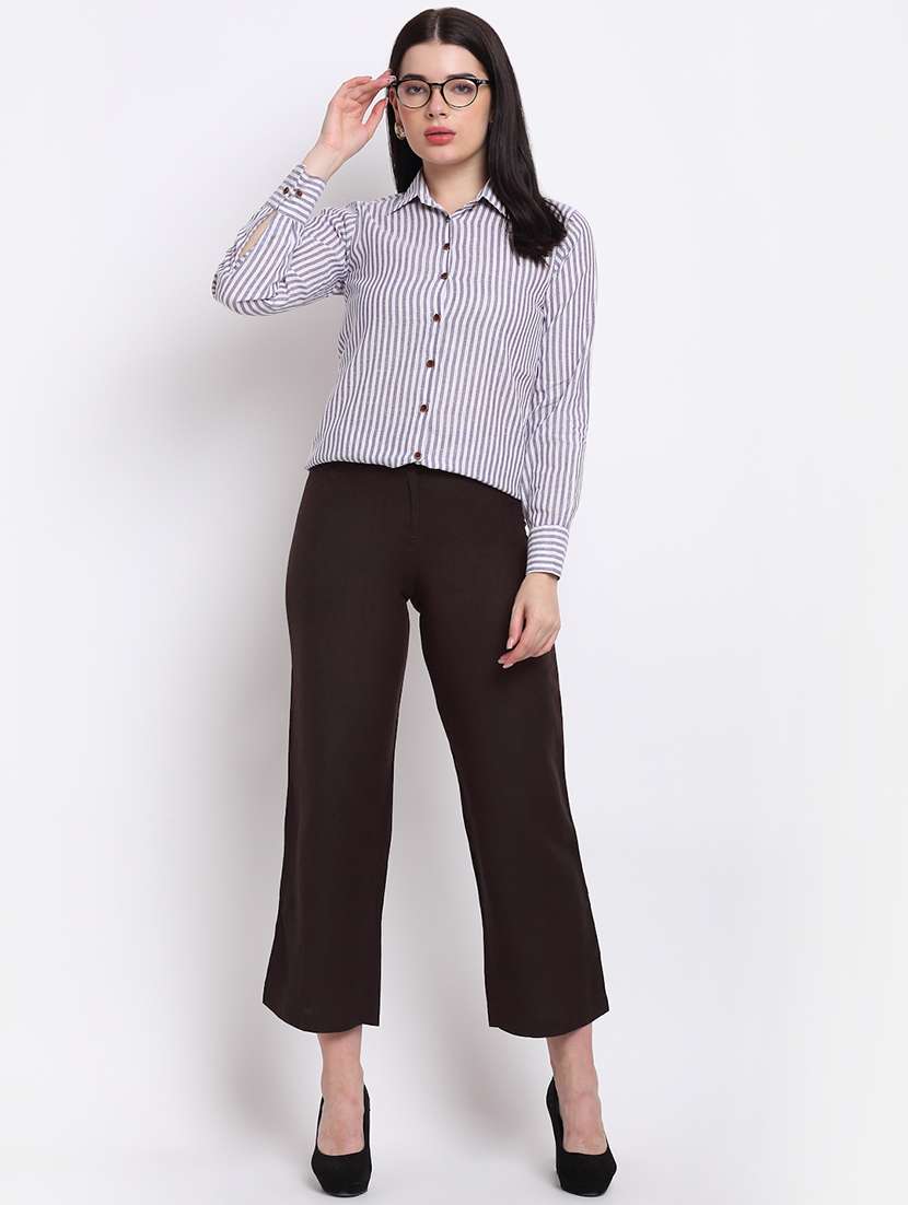 women collared long sleeve regular fit shirt - 22185004 -  Standard Image - 3