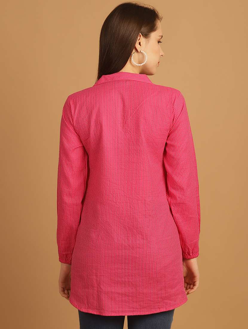 women lapel collar long sleeve regular fit shirt - 22185012 -  Standard Image - 3