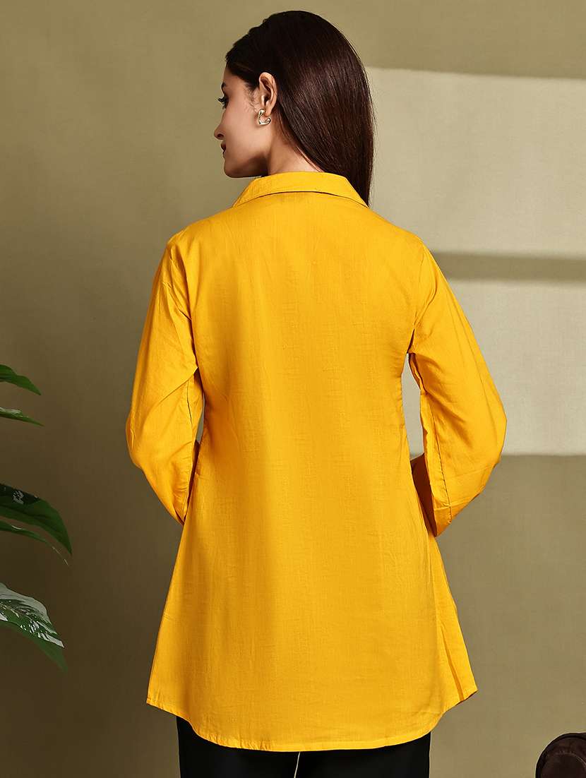 women lapel collar long sleeve regular fit shirt - 22185017 -  Standard Image - 3