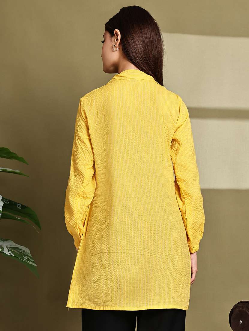 women lapel collar long sleeve regular fit shirt - 22185024 -  Standard Image - 3