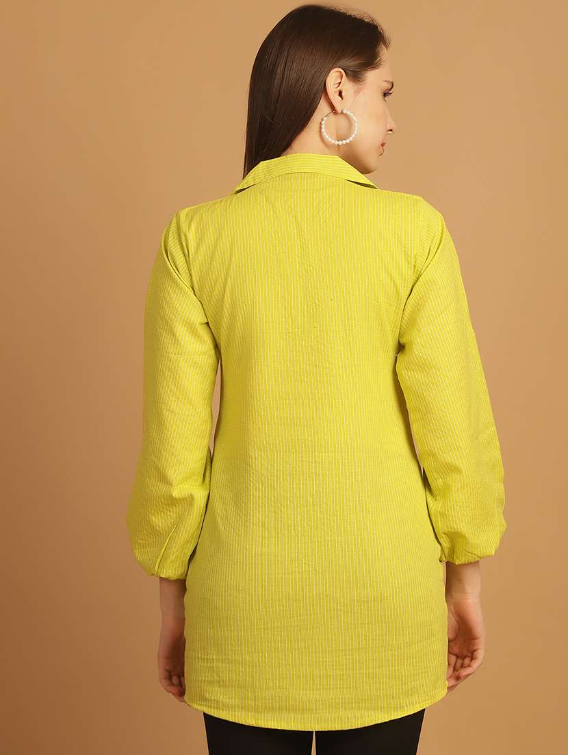 women lapel collar long sleeve regular fit shirt - 22185028 -  Standard Image - 3