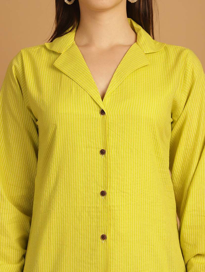 women lapel collar long sleeve regular fit shirt - 22185028 -  Standard Image - 5