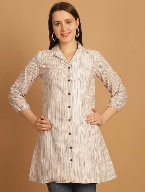 women lapel collar long sleeve regular fit shirt - 22185030 -  Standard Image - 0