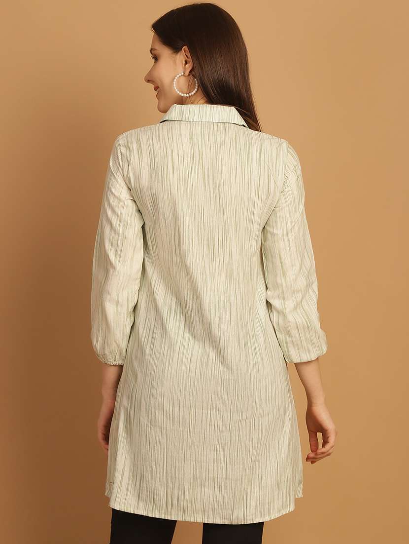 women lapel collar long sleeve regular fit shirt - 22185031 -  Standard Image - 3