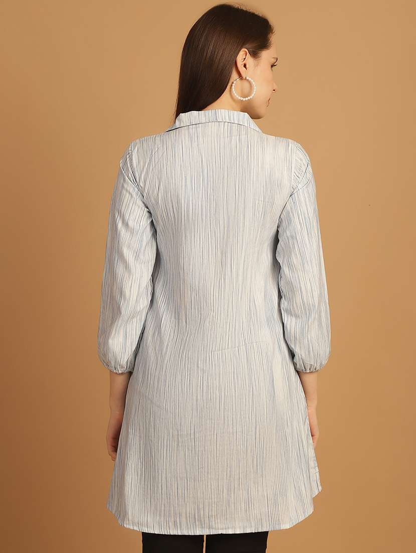 women lapel collar long sleeve regular fit shirt - 22185032 -  Standard Image - 3