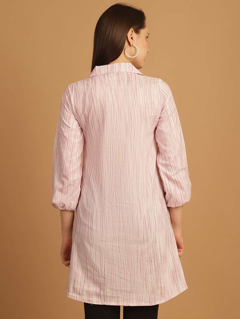 women lapel collar long sleeve regular fit shirt - 22185033 -  Standard Image - 3