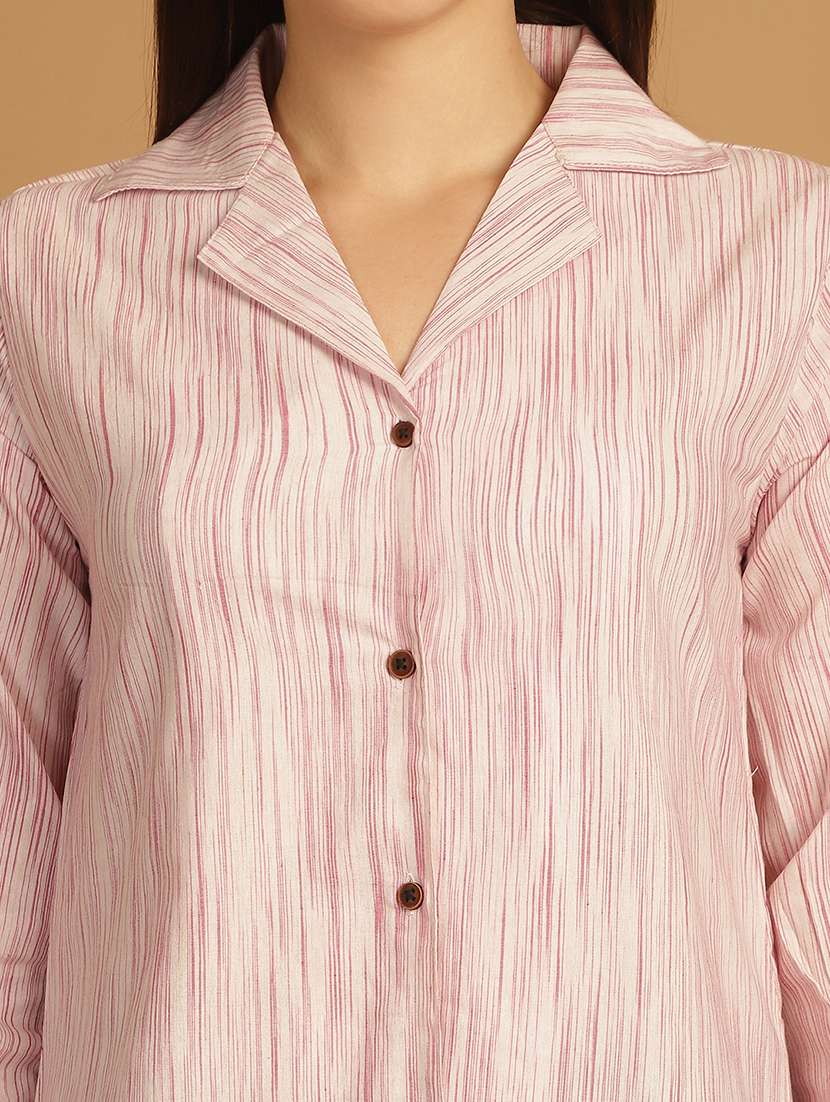 women lapel collar long sleeve regular fit shirt - 22185033 -  Standard Image - 5