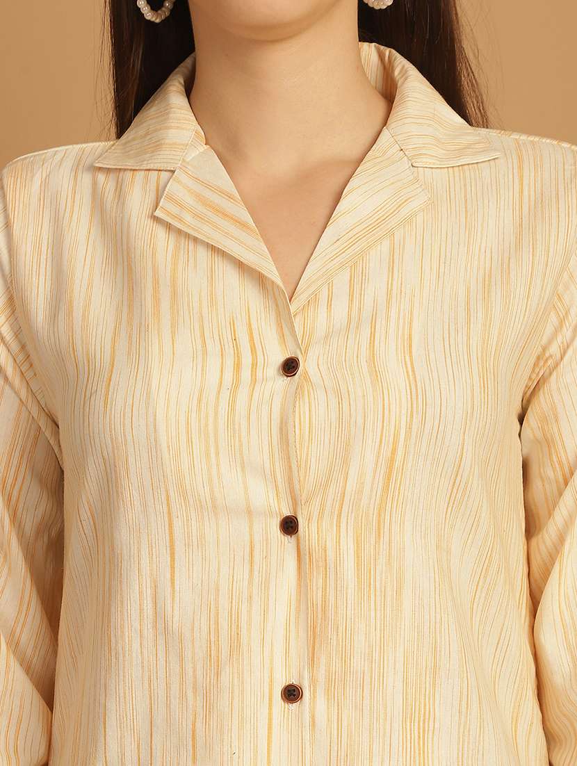 women lapel collar long sleeve regular fit shirt - 22185034 -  Standard Image - 5