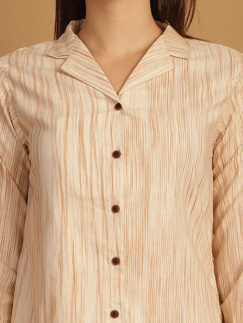 women lapel collar long sleeve regular fit shirt - 22185035 -  Standard Image - 5