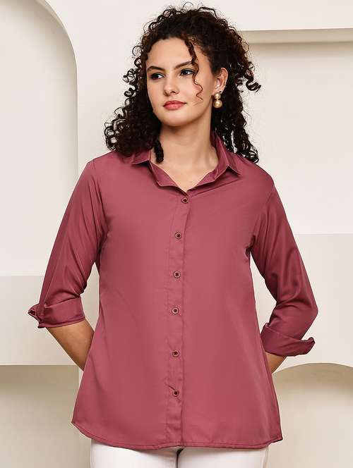 women collared roll up sleeve regular fit shirt - 22185037 -  Standard Image - 0