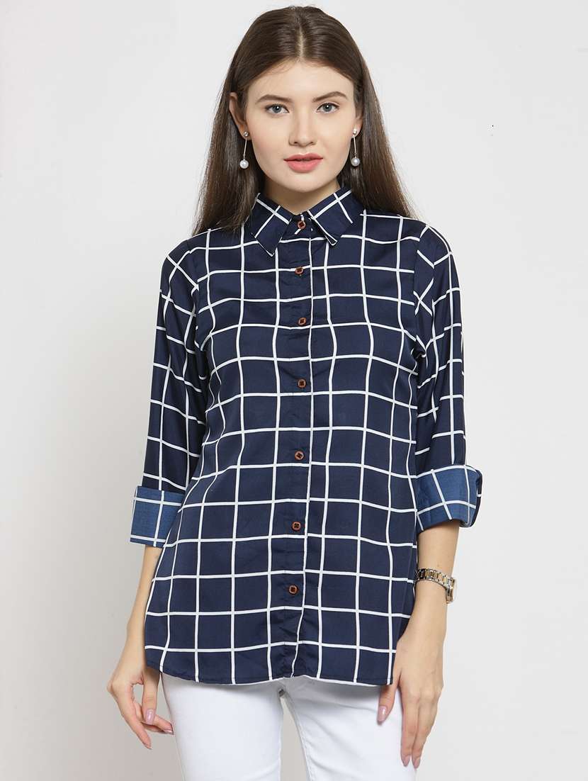 women collared long sleeve regular fit shirt