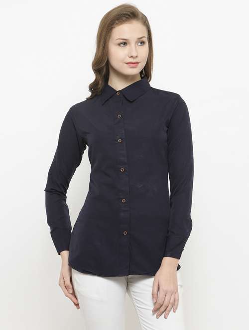 women collared long sleeve regular fit shirt - 22185051 -  Standard Image - 0