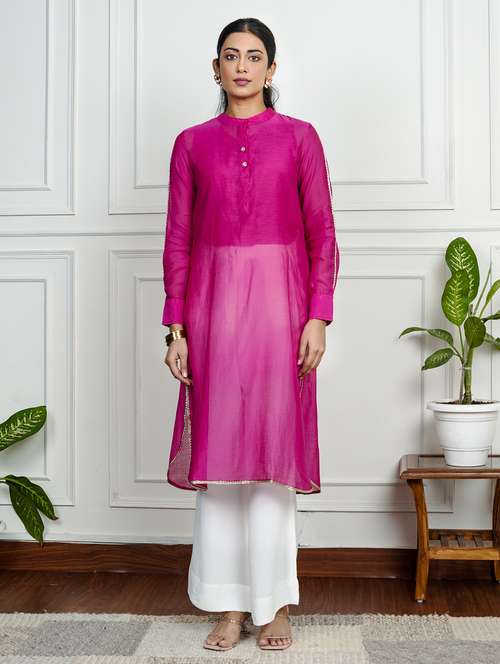 women solid long sleeve straight kurta  - 22185076 -  Standard Image - 0