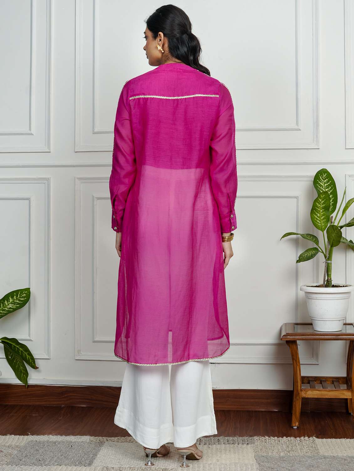 women solid long sleeve straight kurta  - 22185076 -  Standard Image - 3
