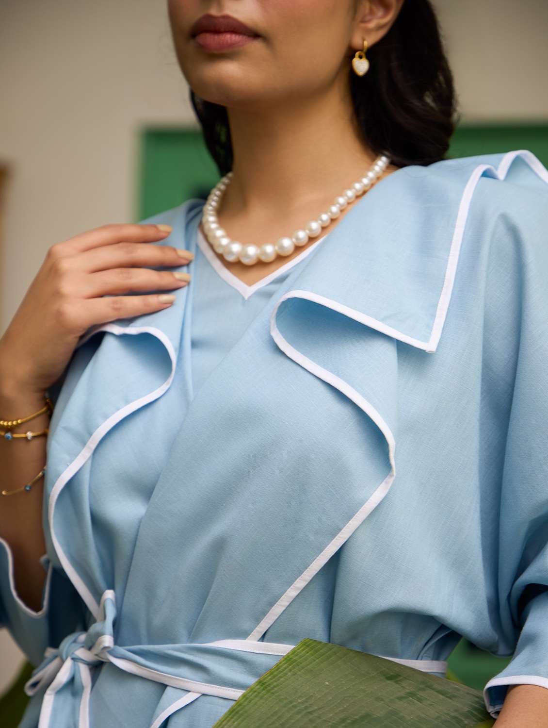 women solid three quarter sleeve regular fit ethnic co-ord set - 22185095 -  Standard Image - 5