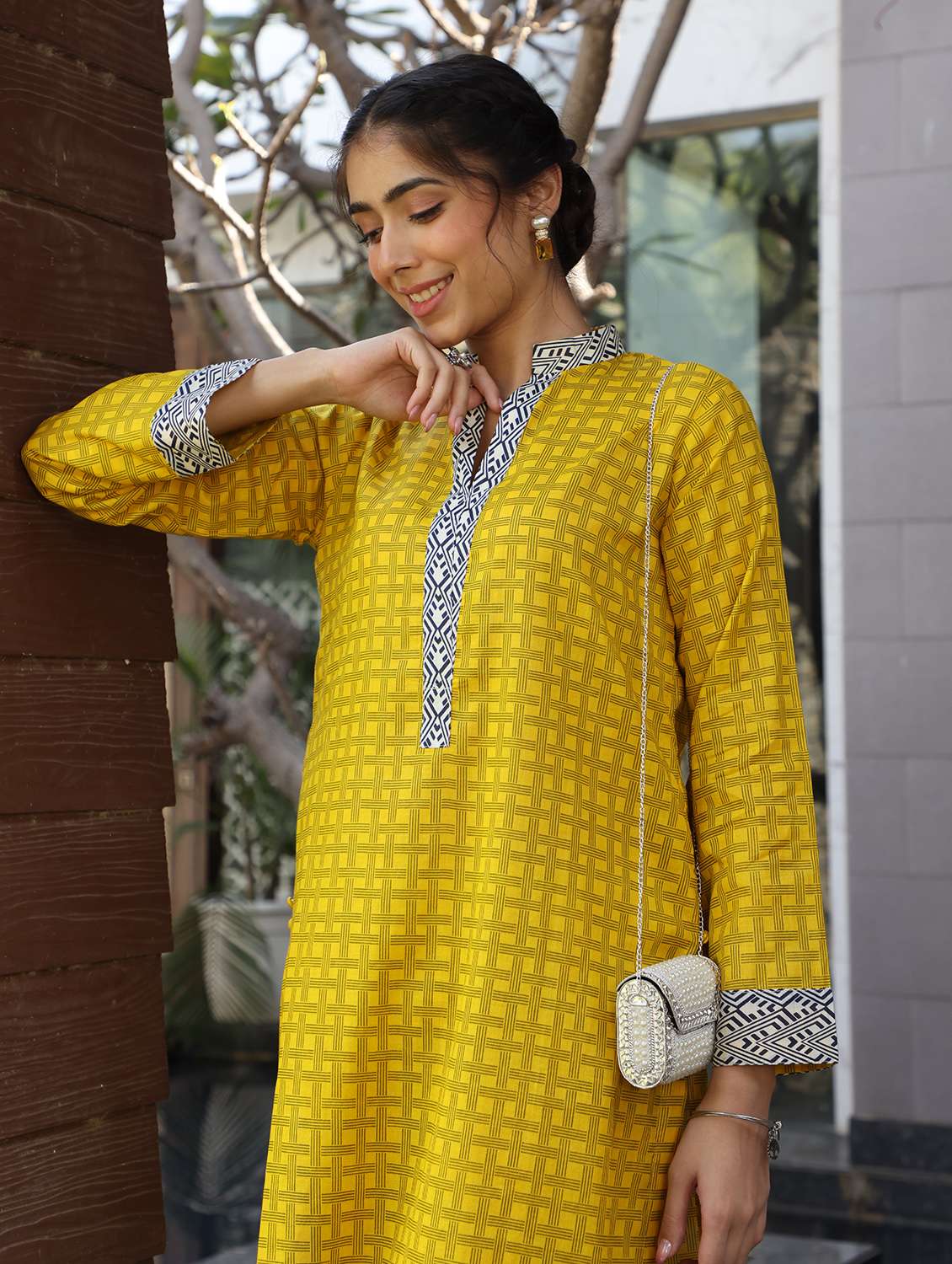 women printed long sleeve kurta pant set - 22185099 -  Standard Image - 5