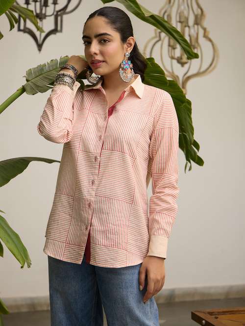 women striped long sleeve regular fit shirt - 22185110 -  Standard Image - 0