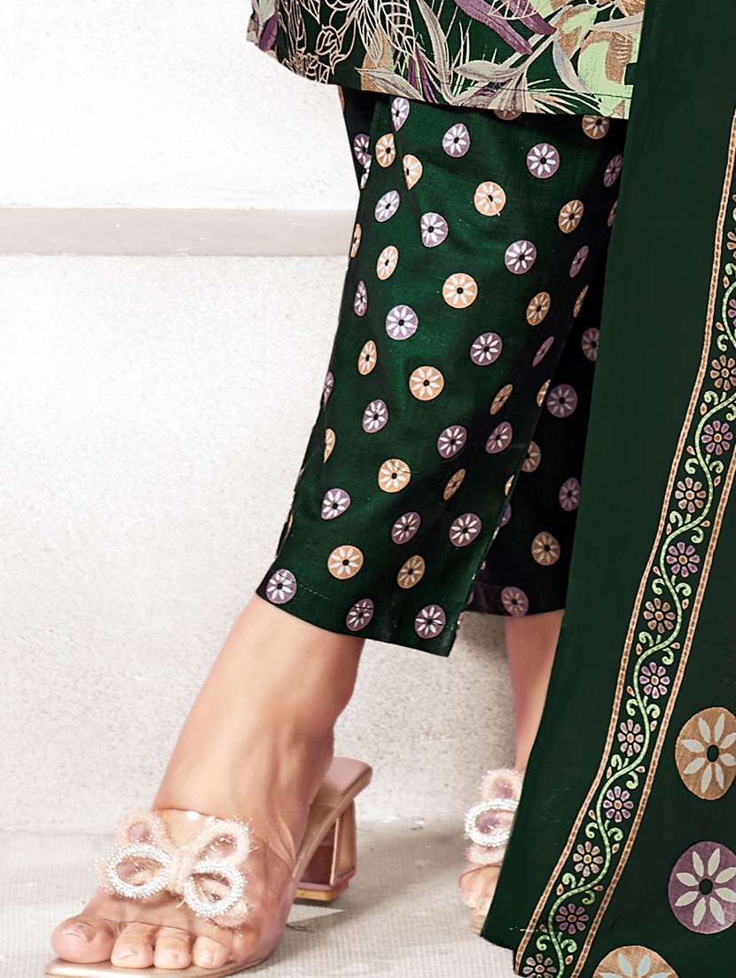 women printed three quarter sleeve kurta pant with dupatta set - 22185116 -  Standard Image - 3