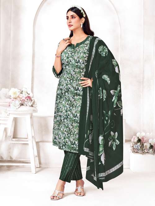 women floral printed three quarter sleeve kurta pant with dupatta set - 22185126 -  Standard Image - 0
