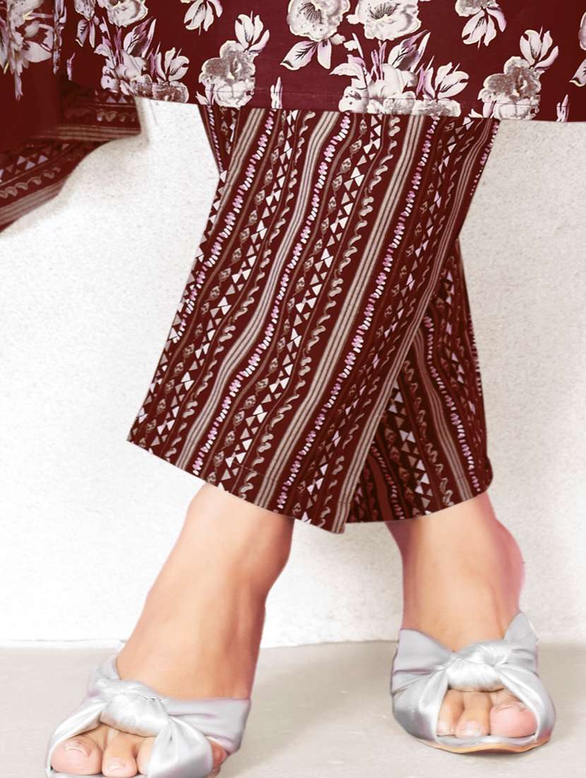 women floral printed three quarter sleeve kurta pant with dupatta set - 22185127 -  Standard Image - 3