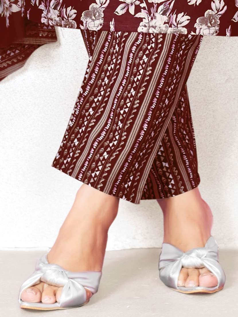 women floral printed three quarter sleeve kurta pant with dupatta set - 22185142 -  Standard Image - 3