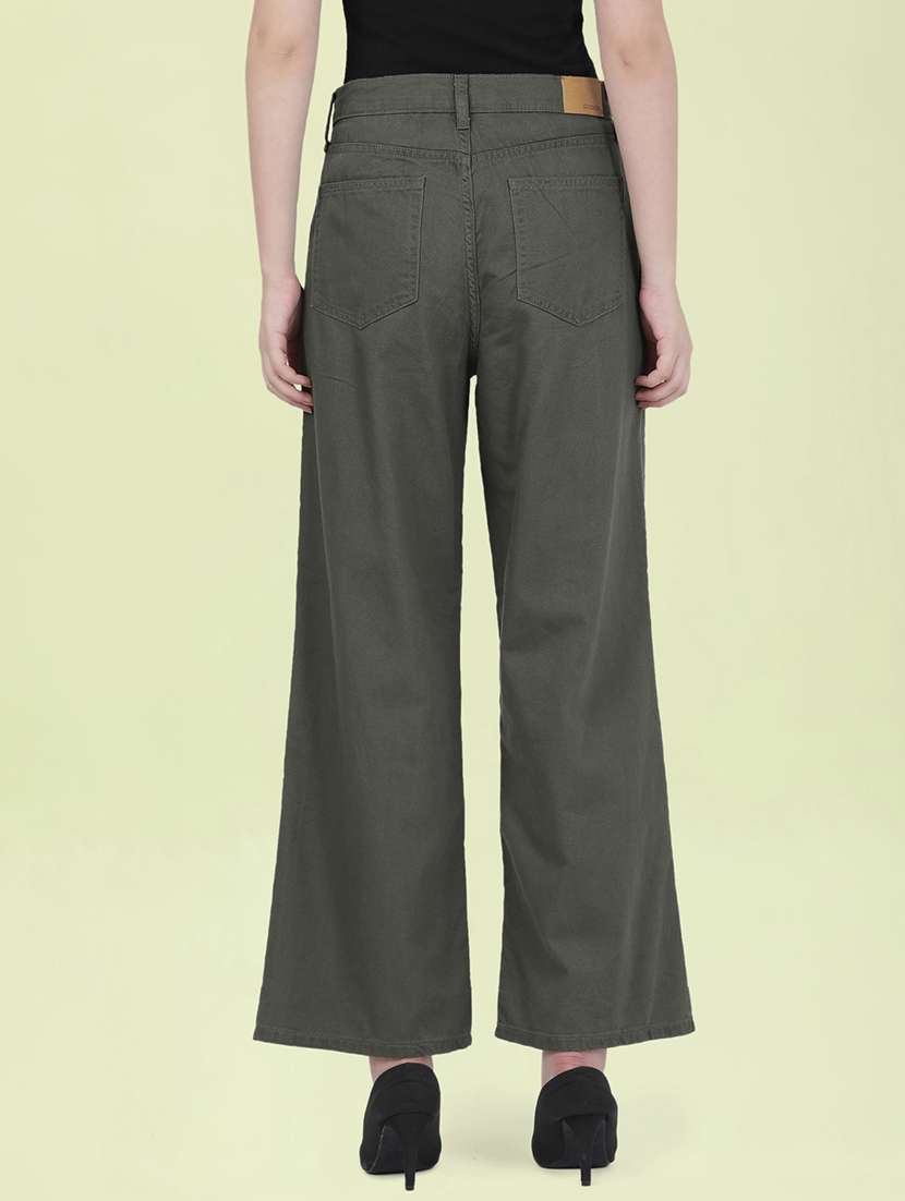 women plain high rise wide leg jeans - 22185267 -  Standard Image - 3