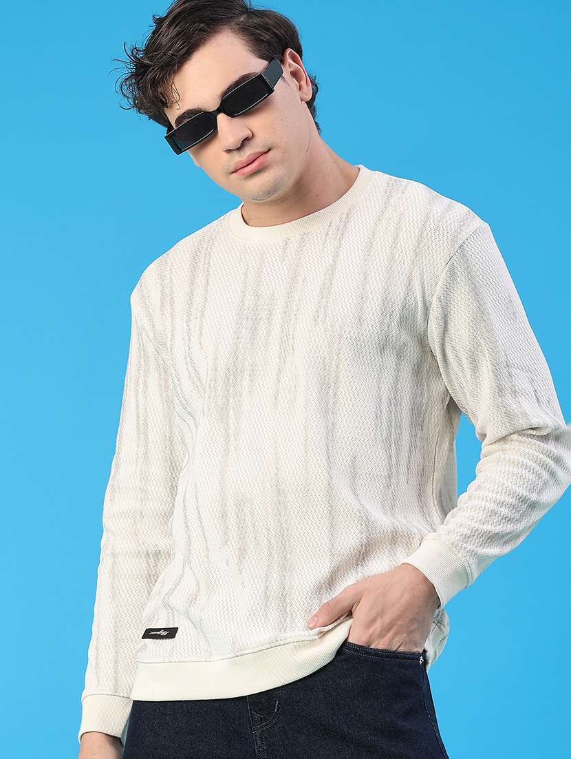 men printed long sleeve regular fit sweatshirt