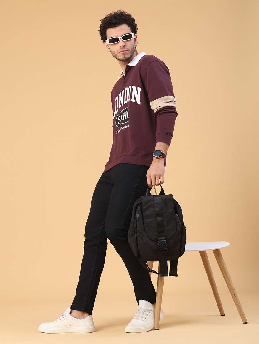 men typographic long sleeve regular fit sweatshirt - 22185315 -  Standard Image - 5