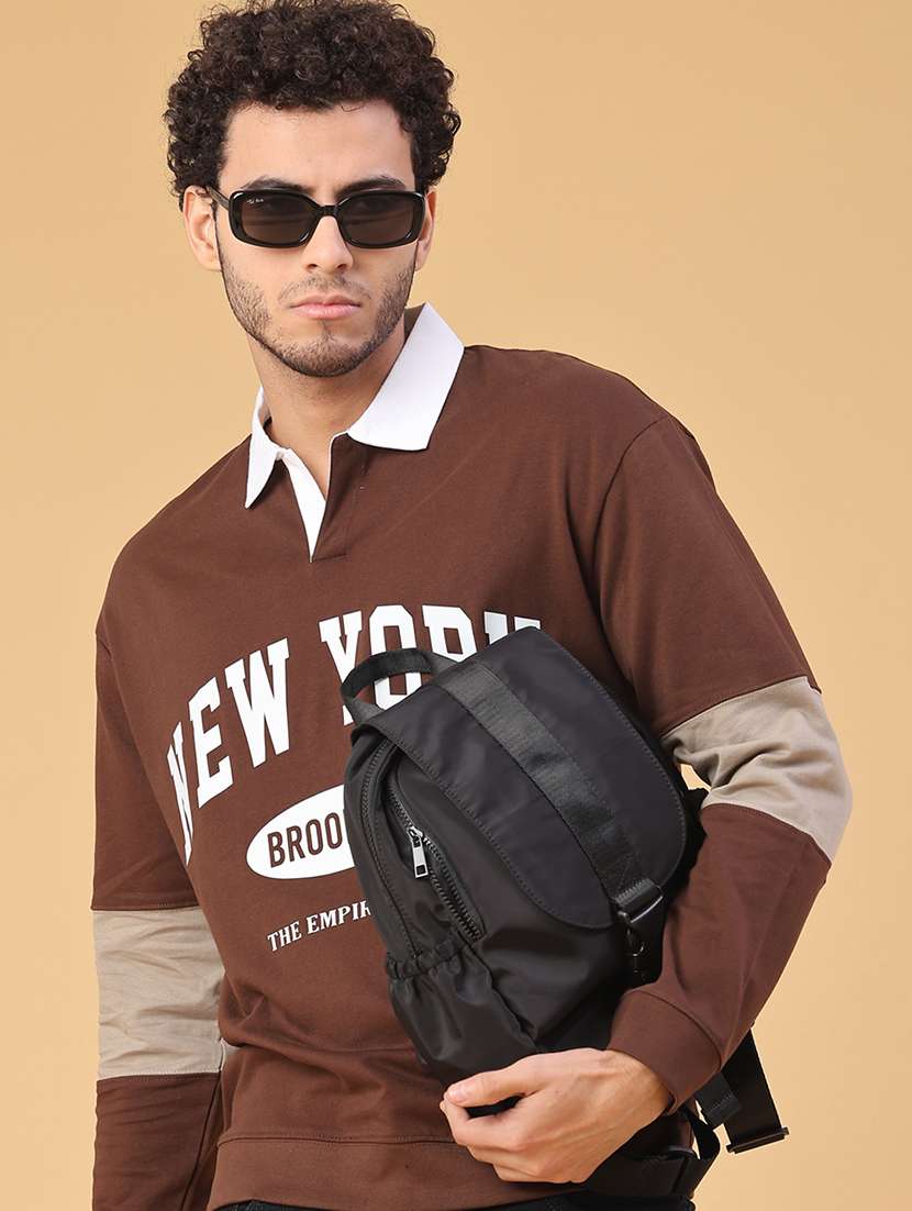 men typographic long sleeve regular fit sweatshirt