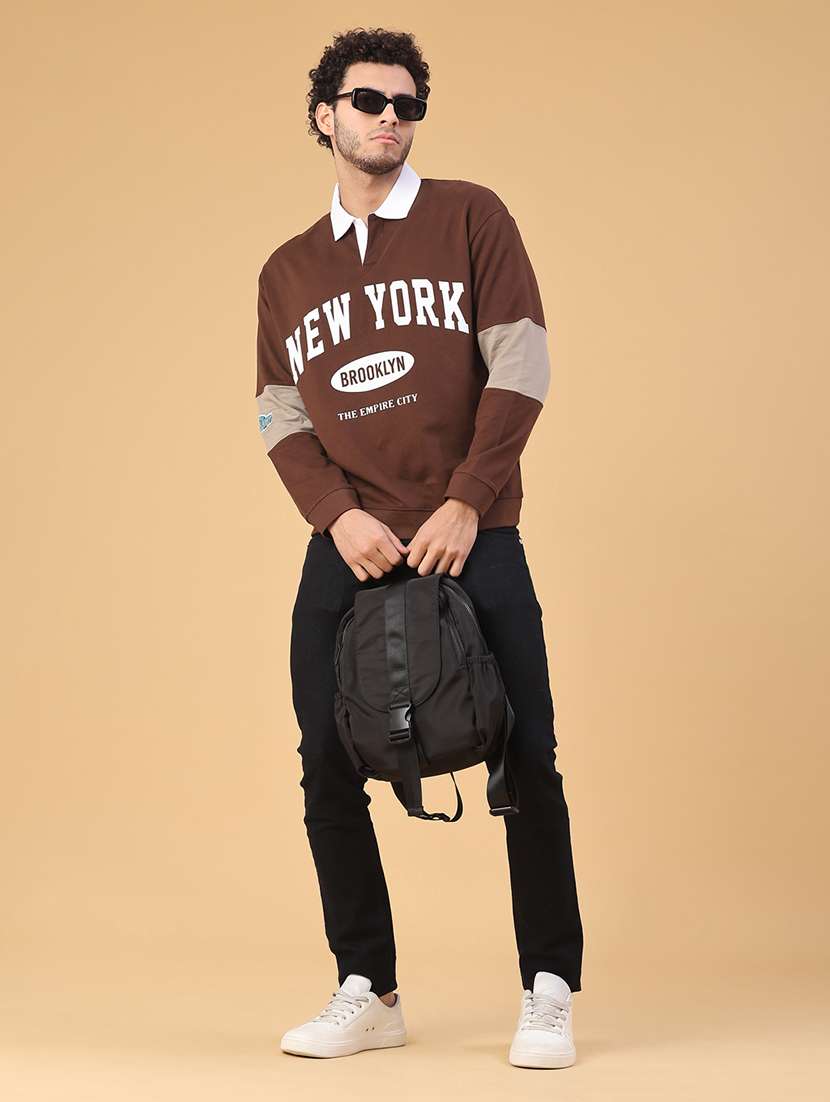 men typographic long sleeve regular fit sweatshirt - 22185318 -  Standard Image - 5