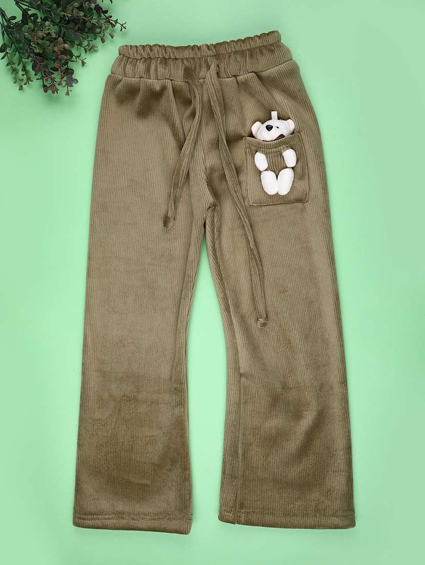 girls solid mid rise nightwear pyjama